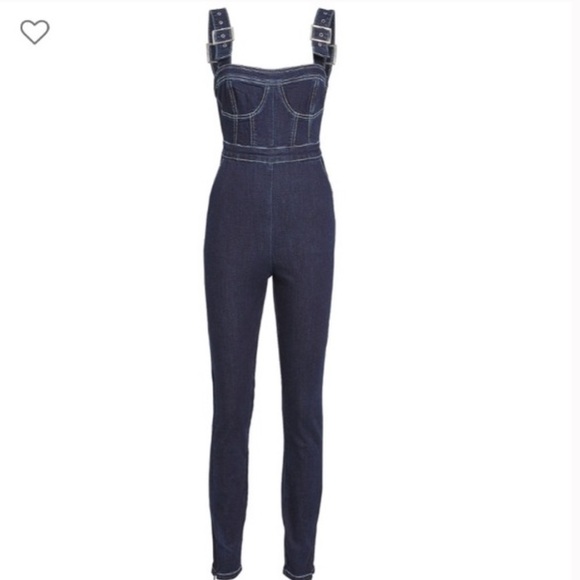 WeWoreWhat Denim Bustier Overalls Jumpsuit - Picture 5 of 8